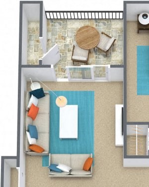 1 bed 1 bath - A